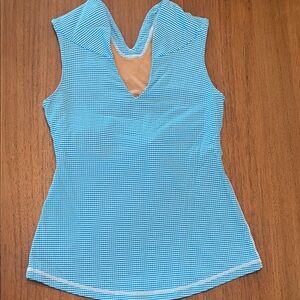 lululemon athletica Turquoise gingham Tank Top